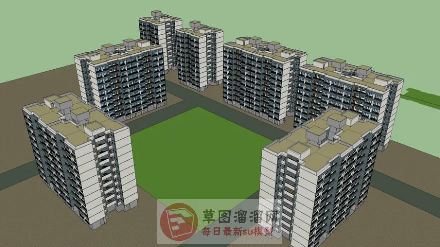 住宅建筑楼房SU模型 1