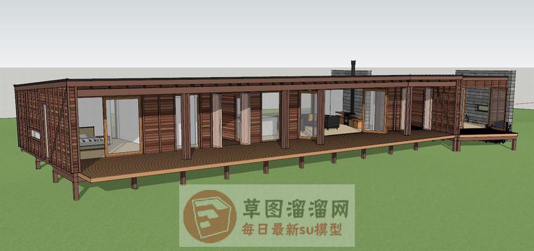 度假木质住宅SU模型