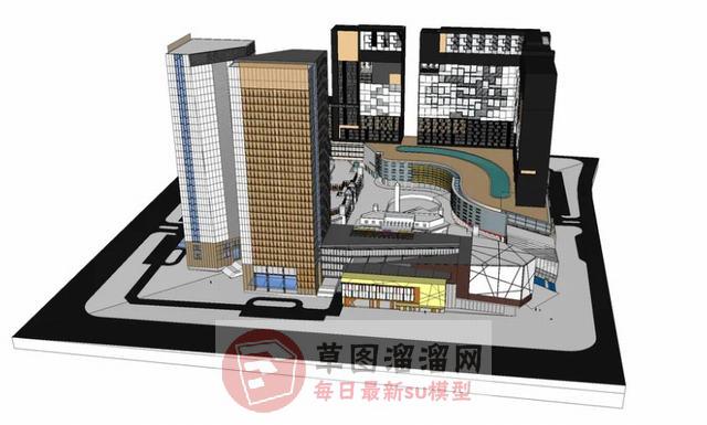 高层建筑写字楼SU模型 1