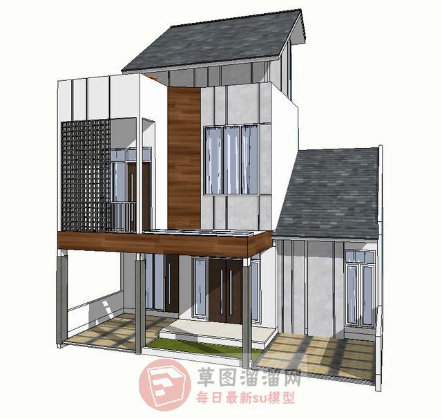 美式住宅屋SU模型 1