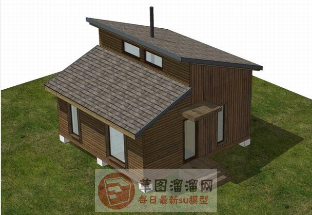 木屋住宅建筑SU模型 1