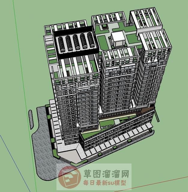 高层建筑住宅SU模型 1