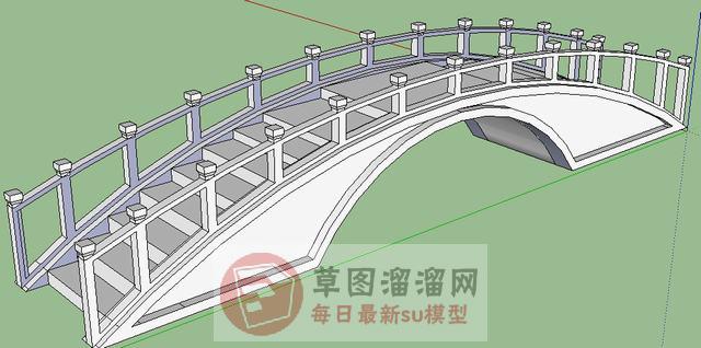 拱桥桥梁石桥SU模型 1