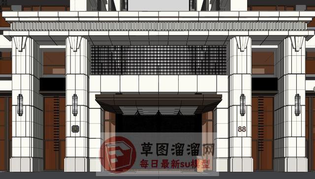 中式高层建筑SU模型 2