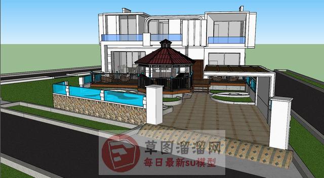 别墅住宅建筑SU模型 1