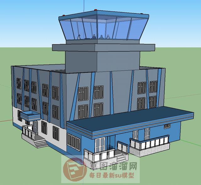 工厂办公楼建筑SU模型 1