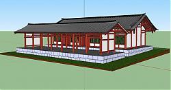 日式古建禅房SU模型 免费sketchup模型下载