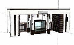 中式大门入口SU模型 免费sketchup模型下载