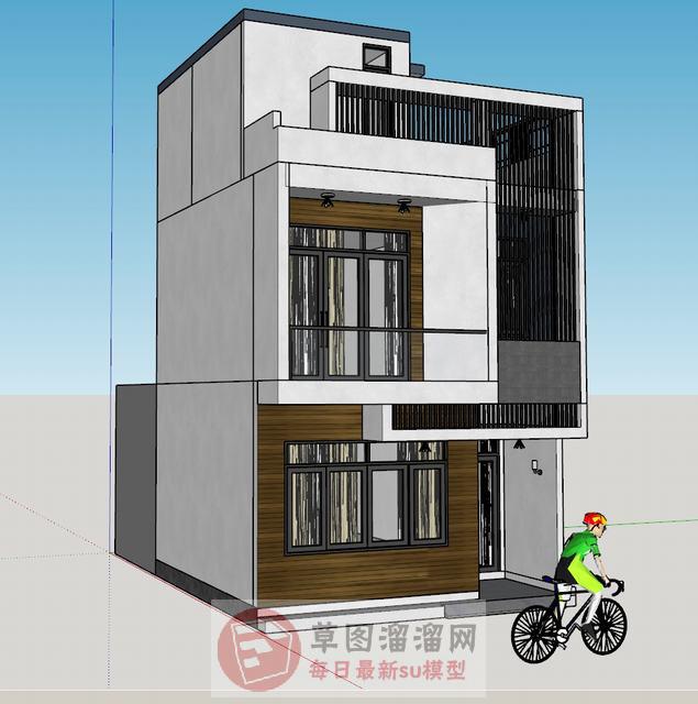 私家别墅住宅楼SU模型 1