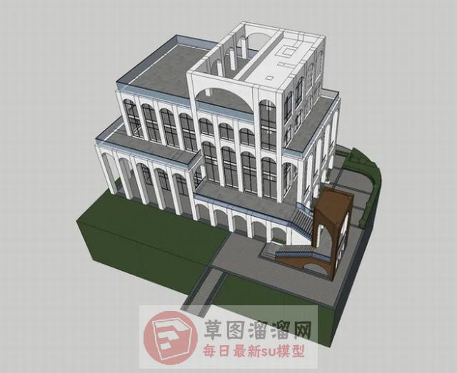 售楼部建筑SU模型 1