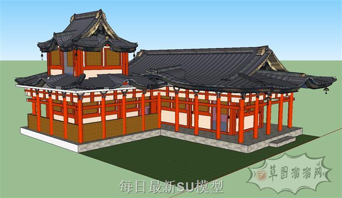 日式古建筑SU模型 1