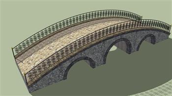 石桥桥梁桥SU模型 免费sketchup模型下载