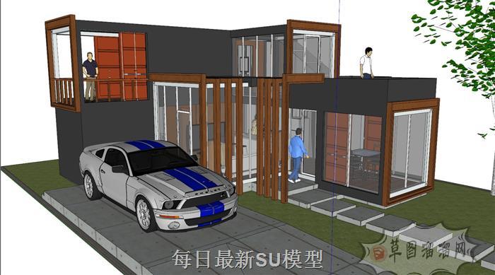 集装箱住宅建筑SU模型