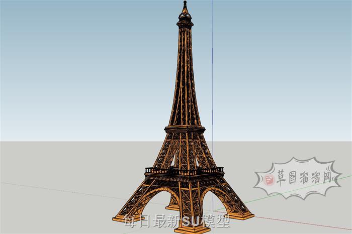 爱菲尔铁塔建筑工艺品SU模型 1