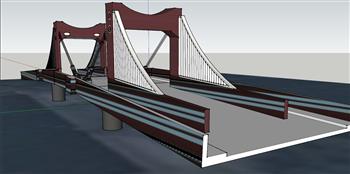 中山桥桥桥梁SU模型 免费sketchup模型下载