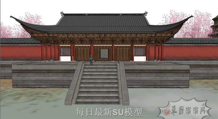 寺庙宫殿古建筑SU模型 2