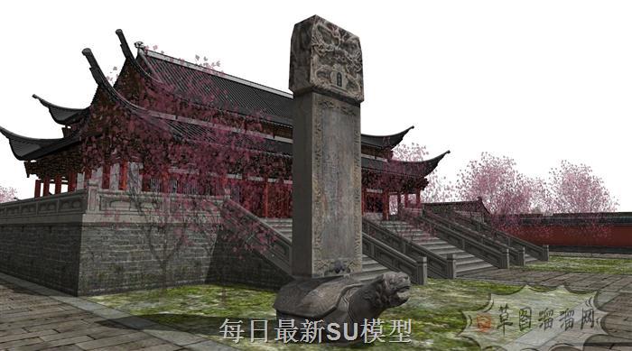 寺庙宫殿古建筑SU模型 3