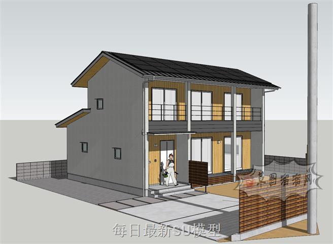 日本住宅建筑SU模型 1