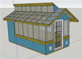 阳光房木屋温室大棚SU模型 免费sketchup模型下载