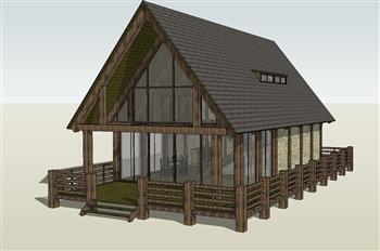 木屋住宅建筑SU模型 免费sketchup模型下载