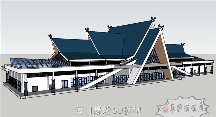 游客中心阳光房建筑SU模型