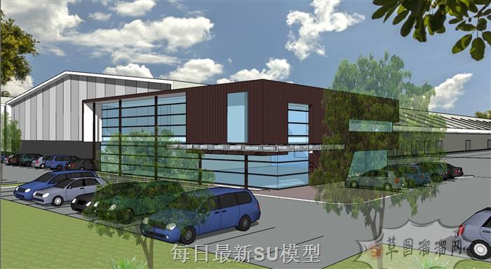 工业区厂房建筑SU模型 2