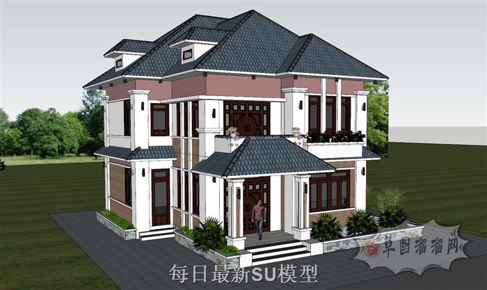 别墅建筑住宅SU模型 2