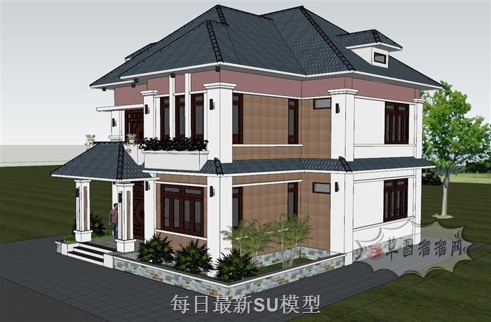 别墅建筑住宅SU模型 1