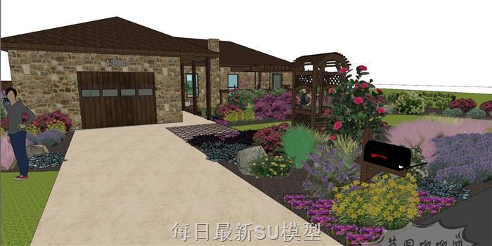 美式住宅小屋SU模型 2