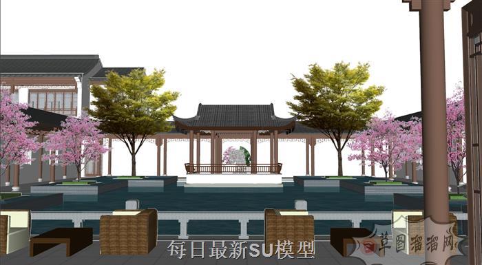 中式古建园林SU模型 4