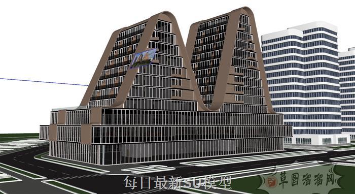 现代异形建筑SU模型 2