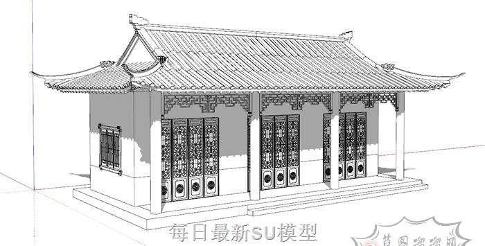 土地庙庙古建SU模型 1