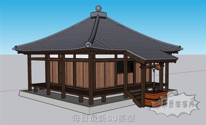 日本古建神社SU模型 2