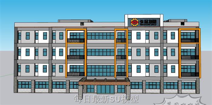 酒店办公楼建筑SU模型 1