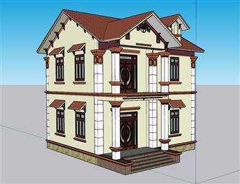 别墅建筑住宅SU模型 免费sketchup模型下载