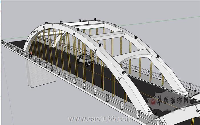大桥桥梁SU模型 1