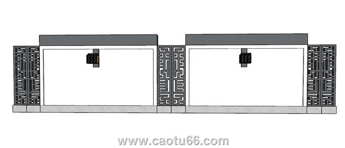 围墙SU模型 1