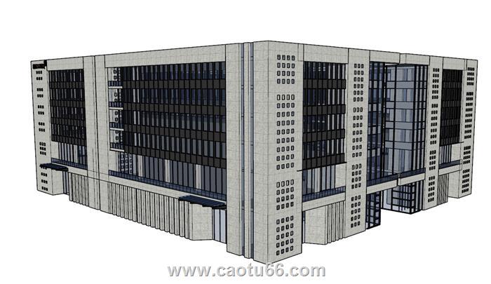 工业园区办公楼SU模型 1