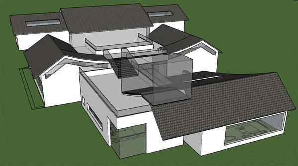 新中式合院SU模型 1
