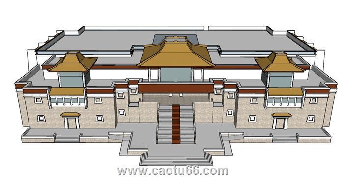 藏式博物馆SU模型 1