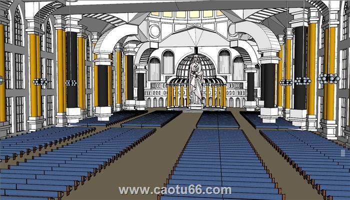 教堂建筑SU模型 2