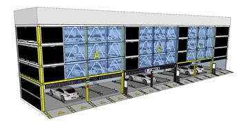 停车场停车楼SU模型 免费sketchup模型下载