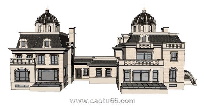 别墅住宅建筑SU模型 1