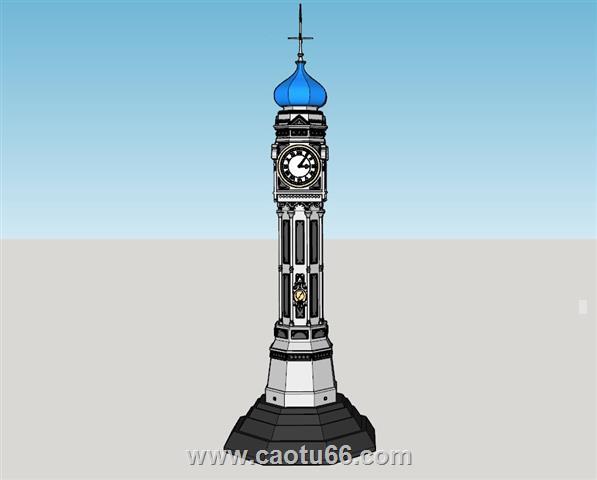 欧式钟鼓楼塔楼SU模型 1