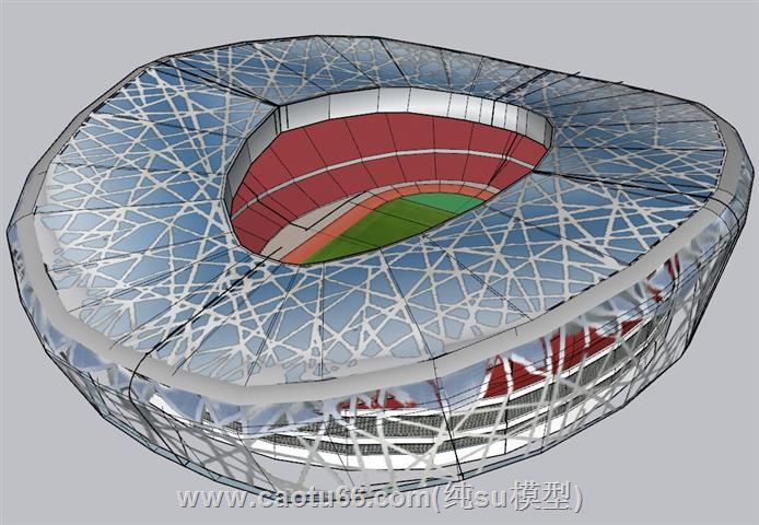 鸟巢运动场体育馆SU模型 1