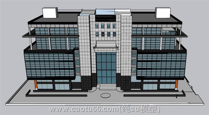 办公楼建筑SU模型 2