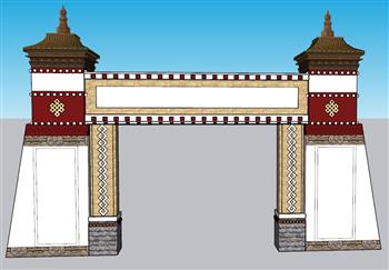 藏式 建筑 门楼 牌坊 大门