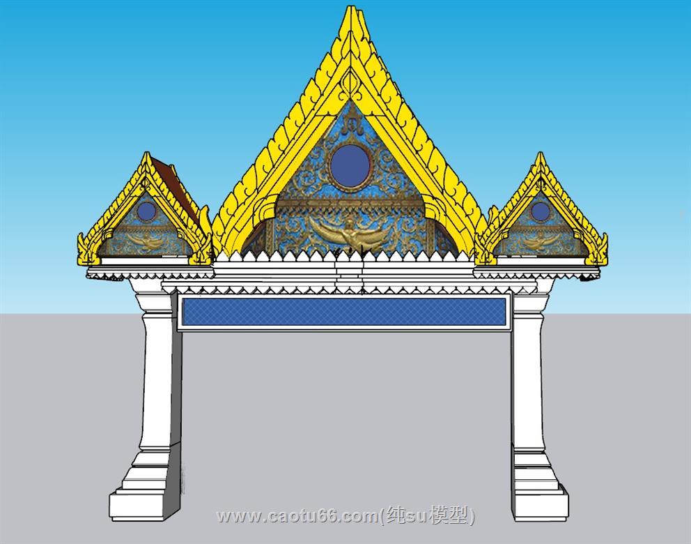 泰式门楼牌坊SU模型