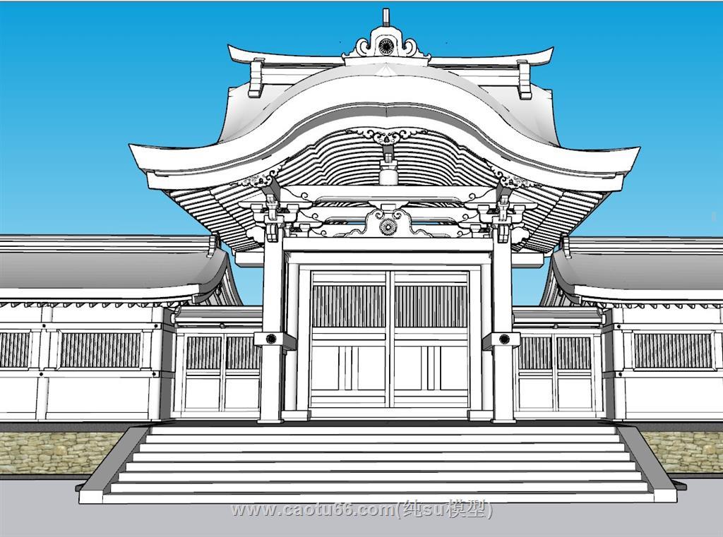 石清水八幡宫古建筑SU模型 1