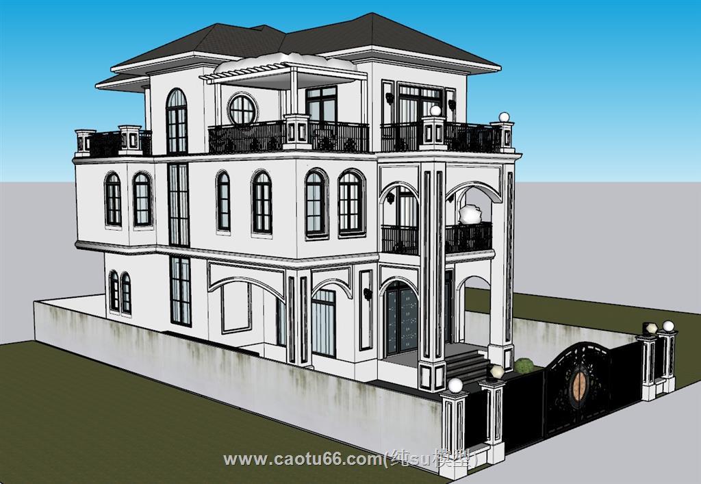 建筑别墅住宅SU模型 1